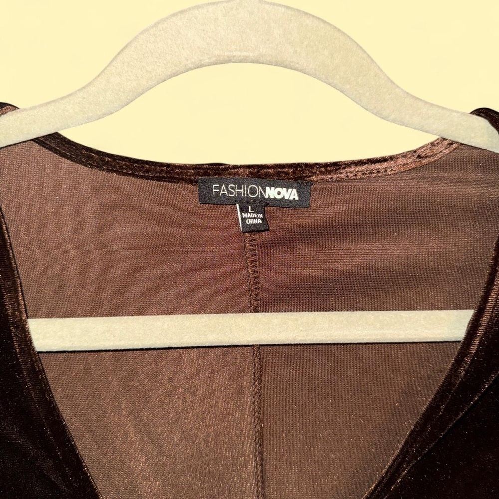 Fashion Nova Chocolate Velvet Dress - Picture 3 of 5